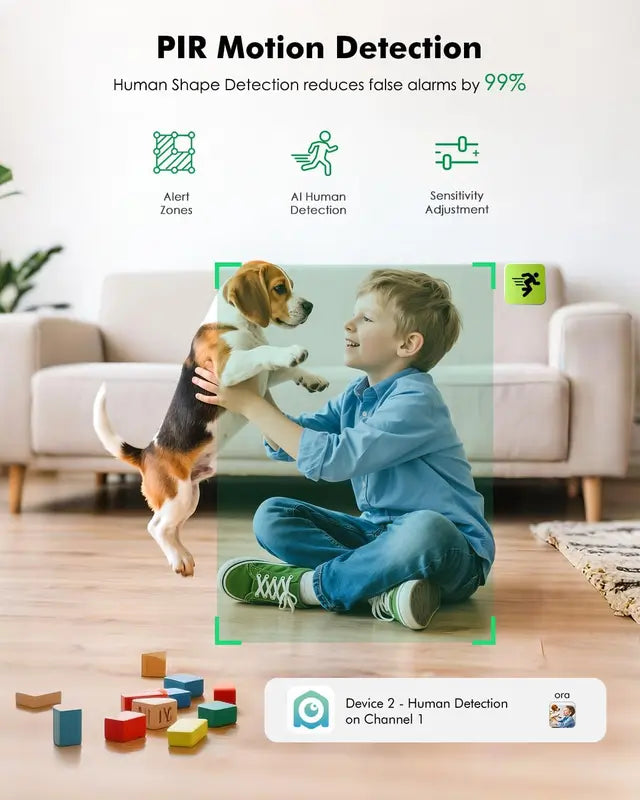 Wireless 2.5K 4MP Pan/Tilt Security Camera with Color Night Vision