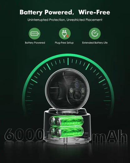 Wireless 2.5K 4MP Pan/Tilt Security Camera with Color Night Vision